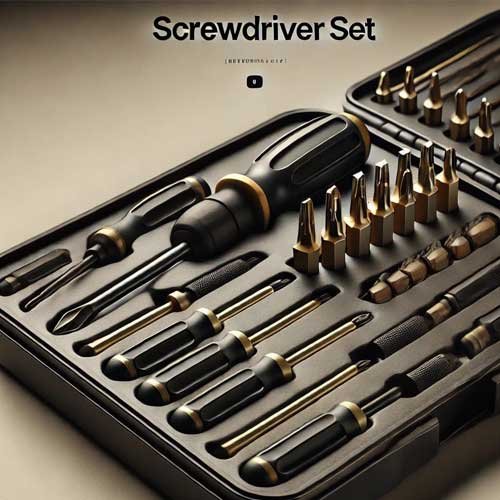 screw driver set in toolbox